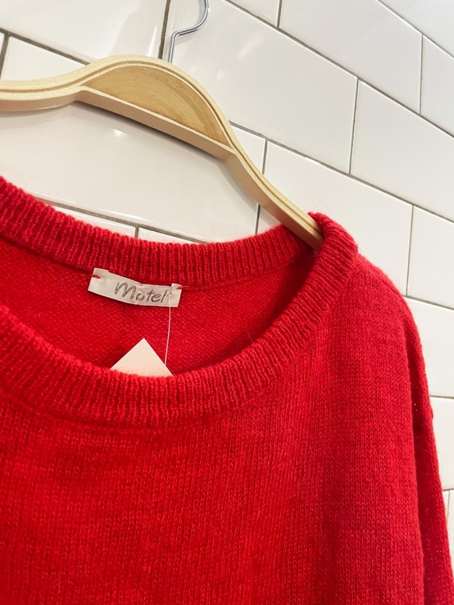 motel italy mohair - blend balloon sleeve sweater - good market thrift store