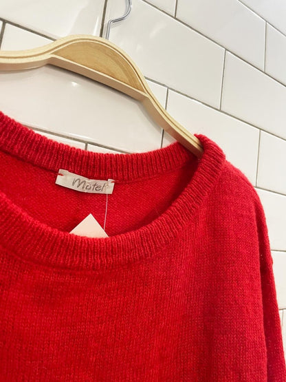 motel italy mohair - blend balloon sleeve sweater - good market thrift store