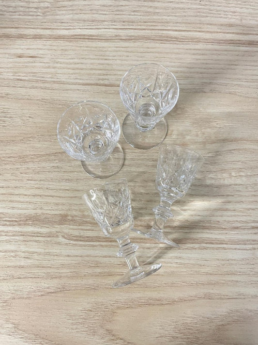 x4 vintage crystal shot glasses - good market thrift store