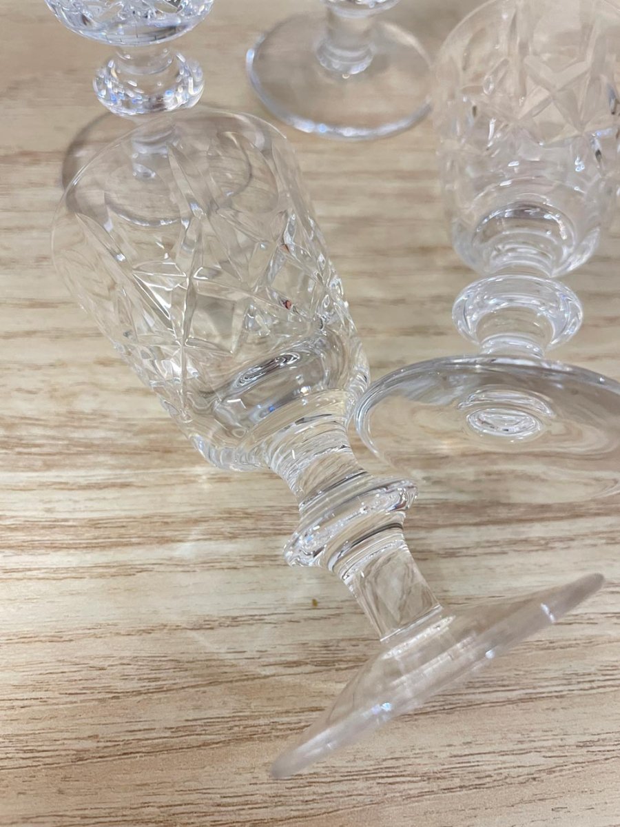 x4 vintage crystal shot glasses - good market thrift store