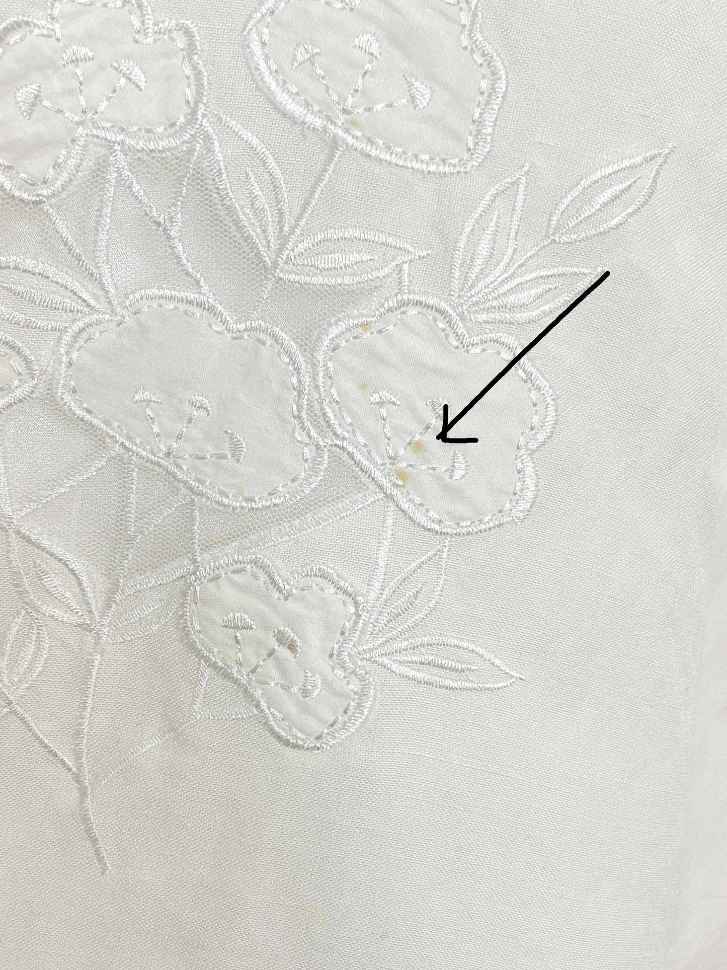 vintage 00s lynn cantin ramie-blend embroidered flared skirt