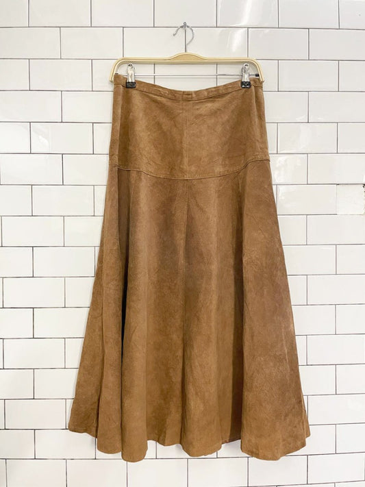 vintage 00s traditions ltd suede full midi maxi skirt - good market thrift store