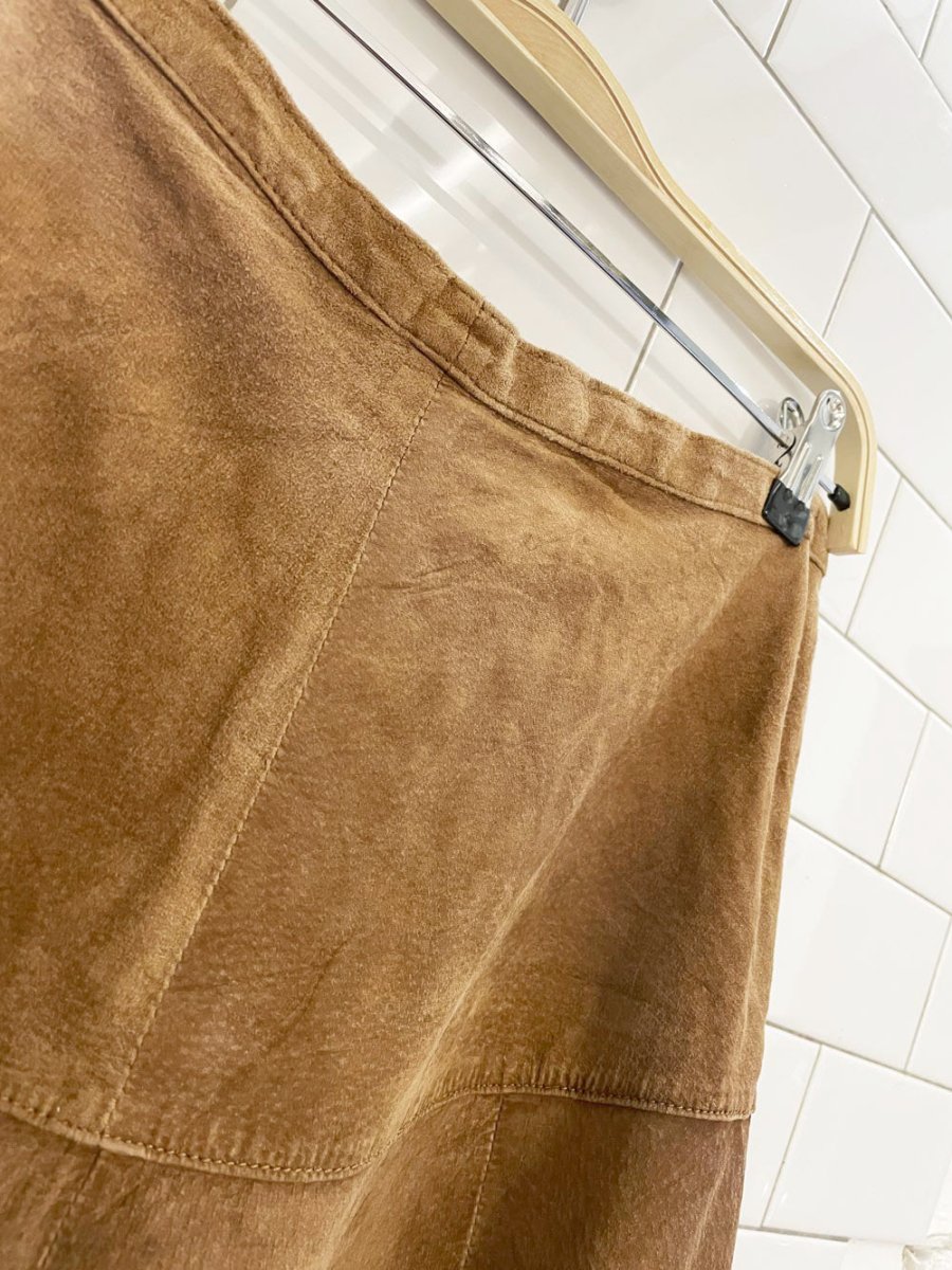 vintage 00s traditions ltd suede full midi maxi skirt - good market thrift store