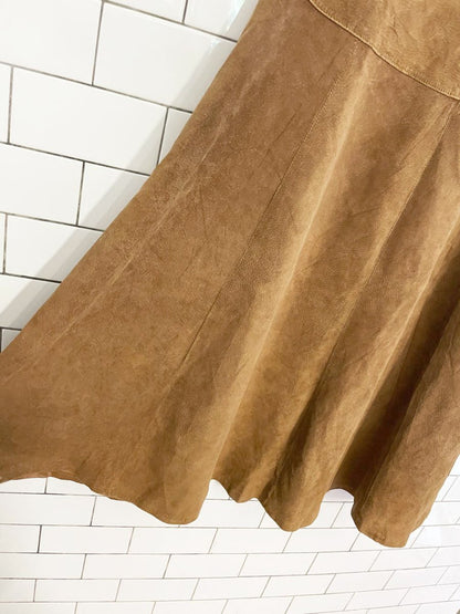 vintage 00s traditions ltd suede full midi maxi skirt - good market thrift store