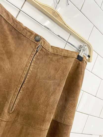 vintage 00s traditions ltd suede full midi maxi skirt - good market thrift store