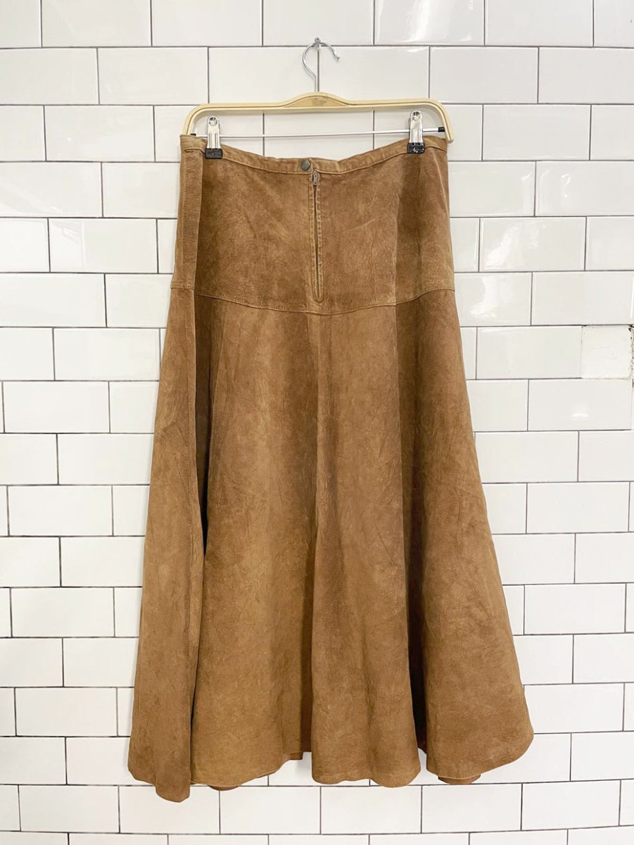 vintage 00s traditions ltd suede full midi maxi skirt - good market thrift store