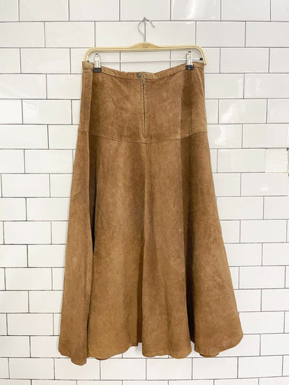 vintage 00s traditions ltd suede full midi maxi skirt - good market thrift store