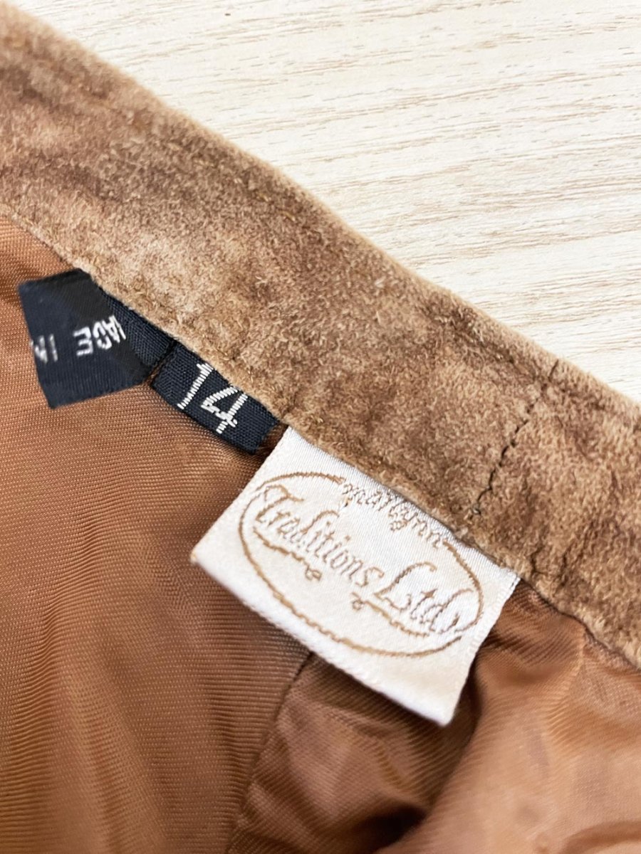 vintage 00s traditions ltd suede full midi maxi skirt - good market thrift store