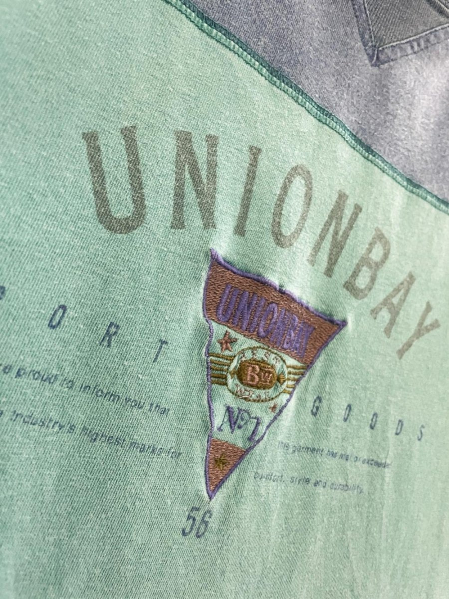 vintage 90s union bay embroidered colour block long sleeve top - good market thrift store