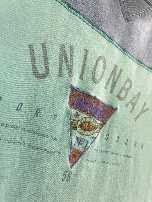 vintage 90s union bay embroidered colour block long sleeve top - good market thrift store