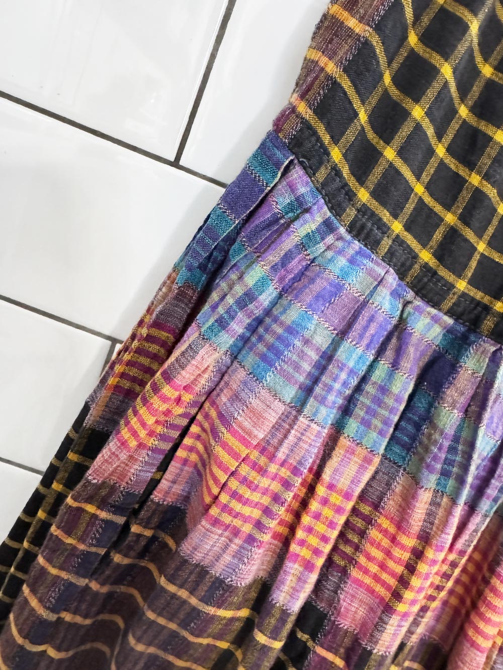 vintage 90s liz sport plaid pleated full midi skirt | made in India | liz claiborne
