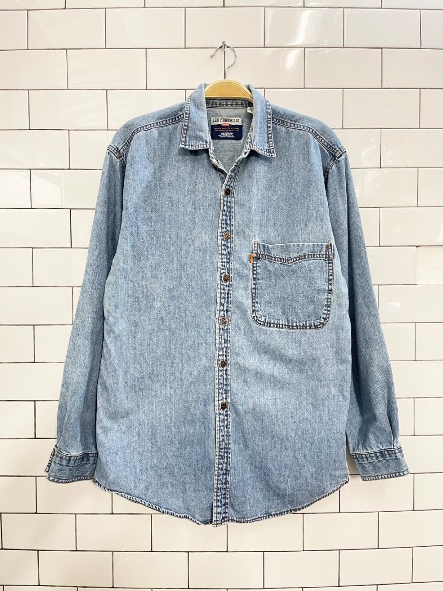 vintage levi's orange tab denim shirt - good market thrift store