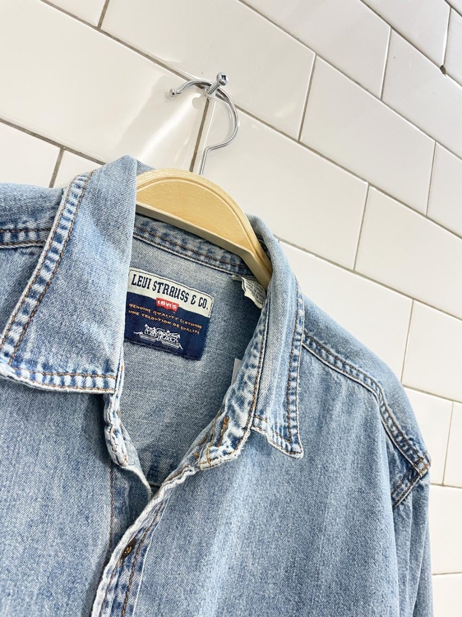 vintage levi's orange tab denim shirt - good market thrift store