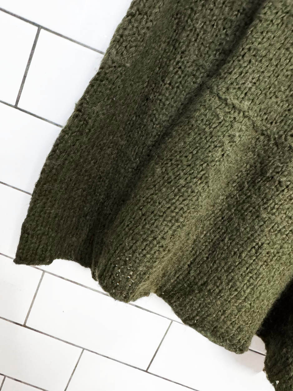 free people wool-blend peplum hem knit cardigan sweater