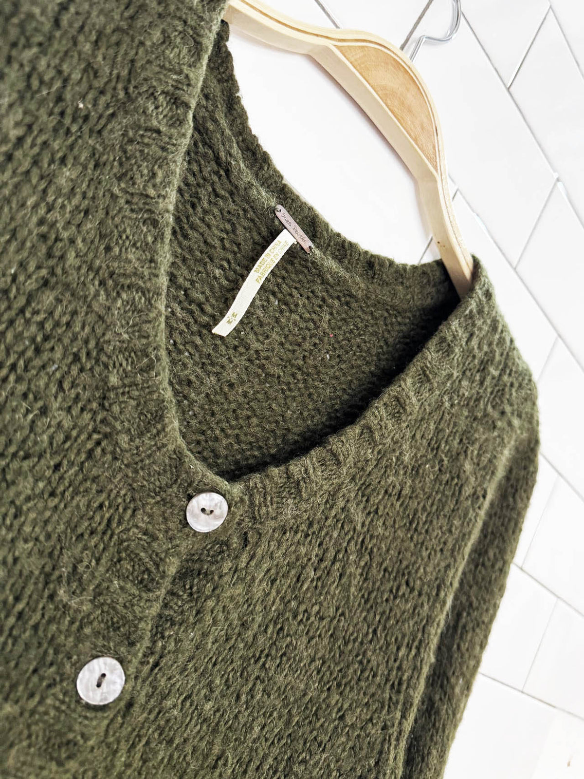 free people wool-blend peplum hem knit cardigan sweater
