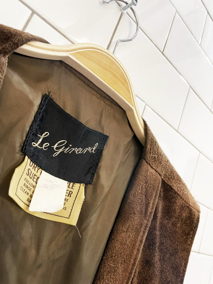 vintage 70s le girard suede concho fringe open vest - good market thrift store