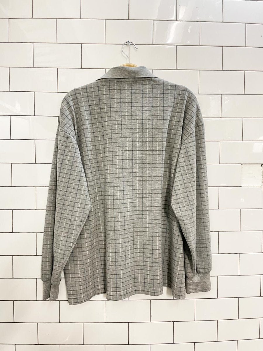 vintage 90s polo RL window pane check long sleeve polo shirt - good market thrift store