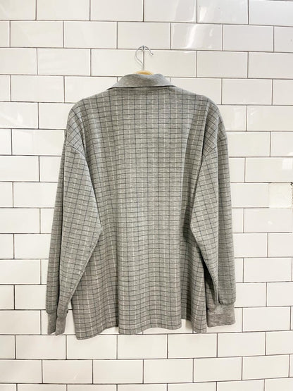 vintage 90s polo RL window pane check long sleeve polo shirt - good market thrift store