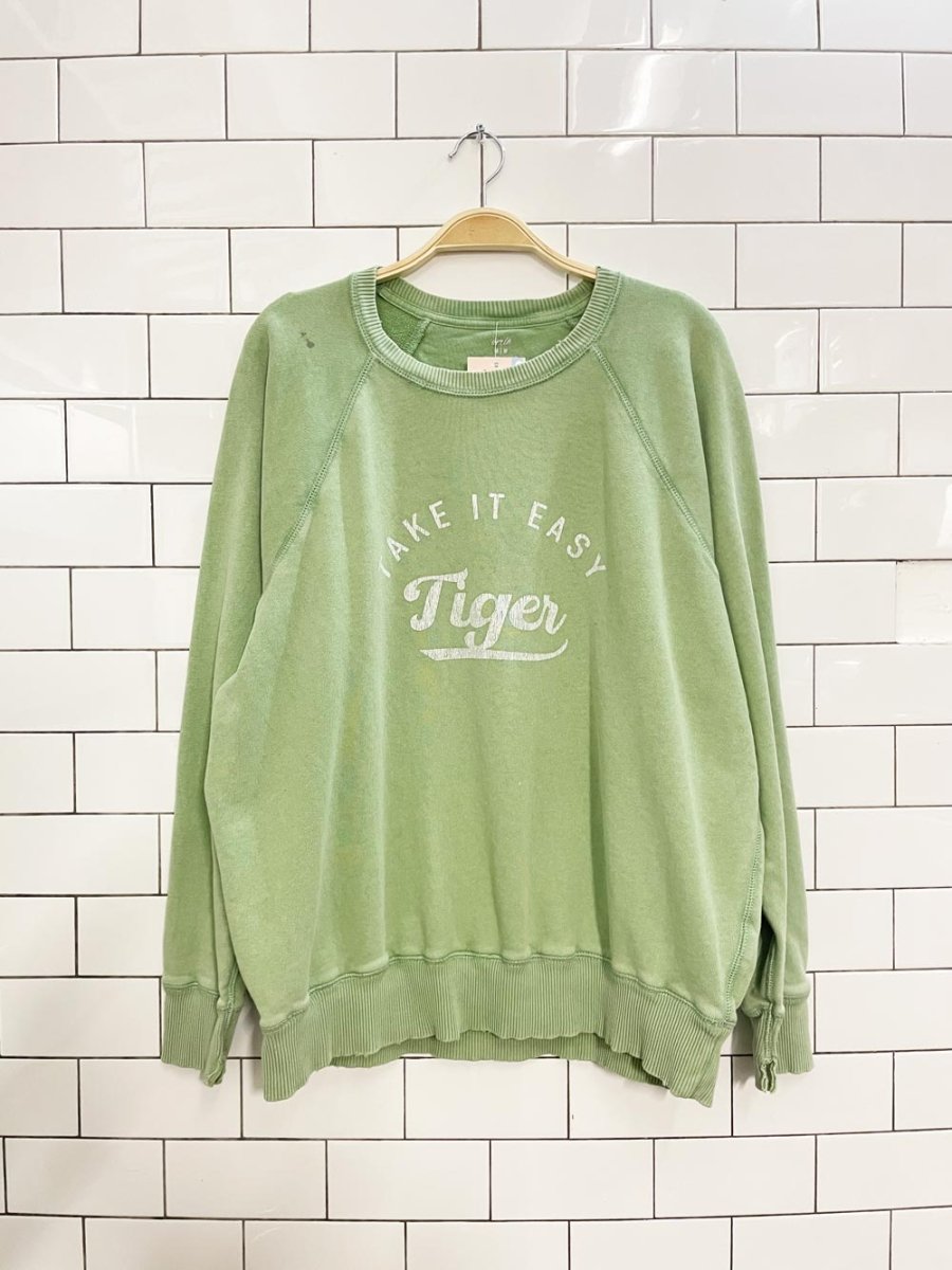 aerie take it easy tiger oversized sweatshirt - good market thrift store