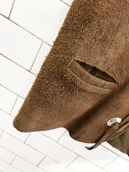 vintage 70s le girard suede concho fringe open vest - good market thrift store