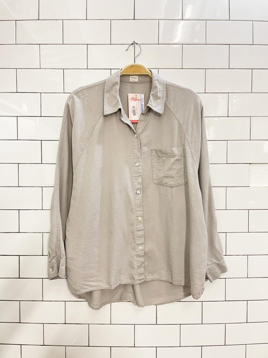 wilfred free boyfriend linen - blend shirt - good market thrift store