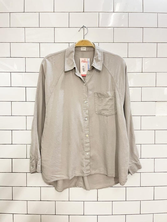wilfred free boyfriend linen - blend shirt - good market thrift store