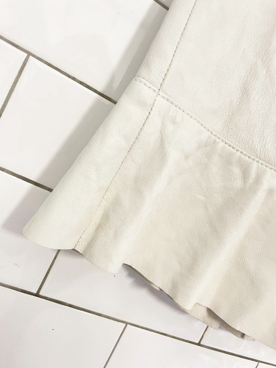 vintage 00s danier butter leather tulip hem knee - length skirt | italian leather - good market thrift store