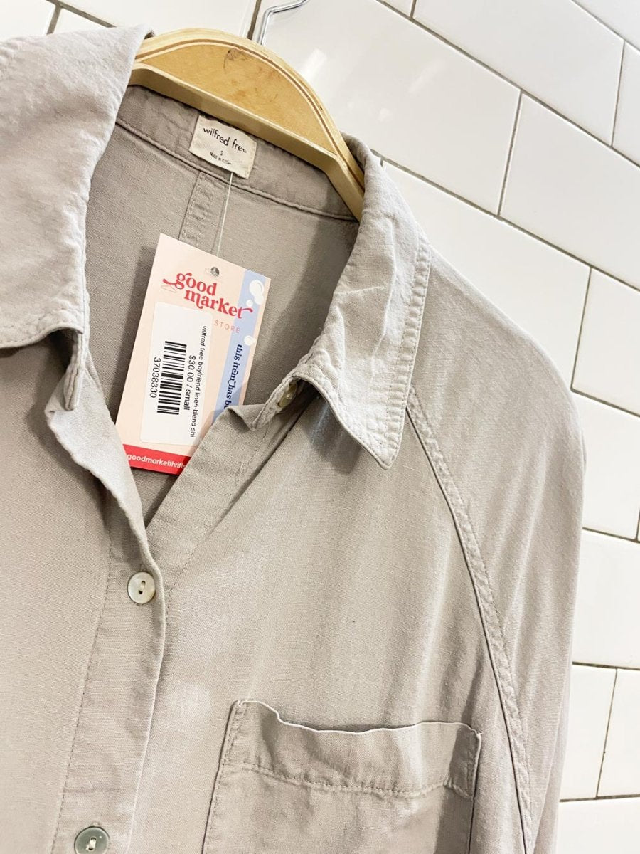 wilfred free boyfriend linen - blend shirt - good market thrift store