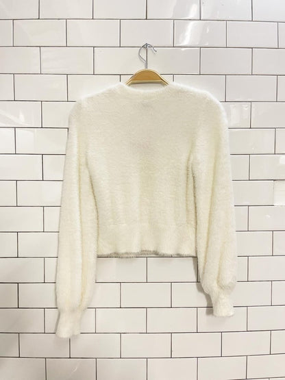 sunday best fuzzy kitten crop sweater - good market thrift store