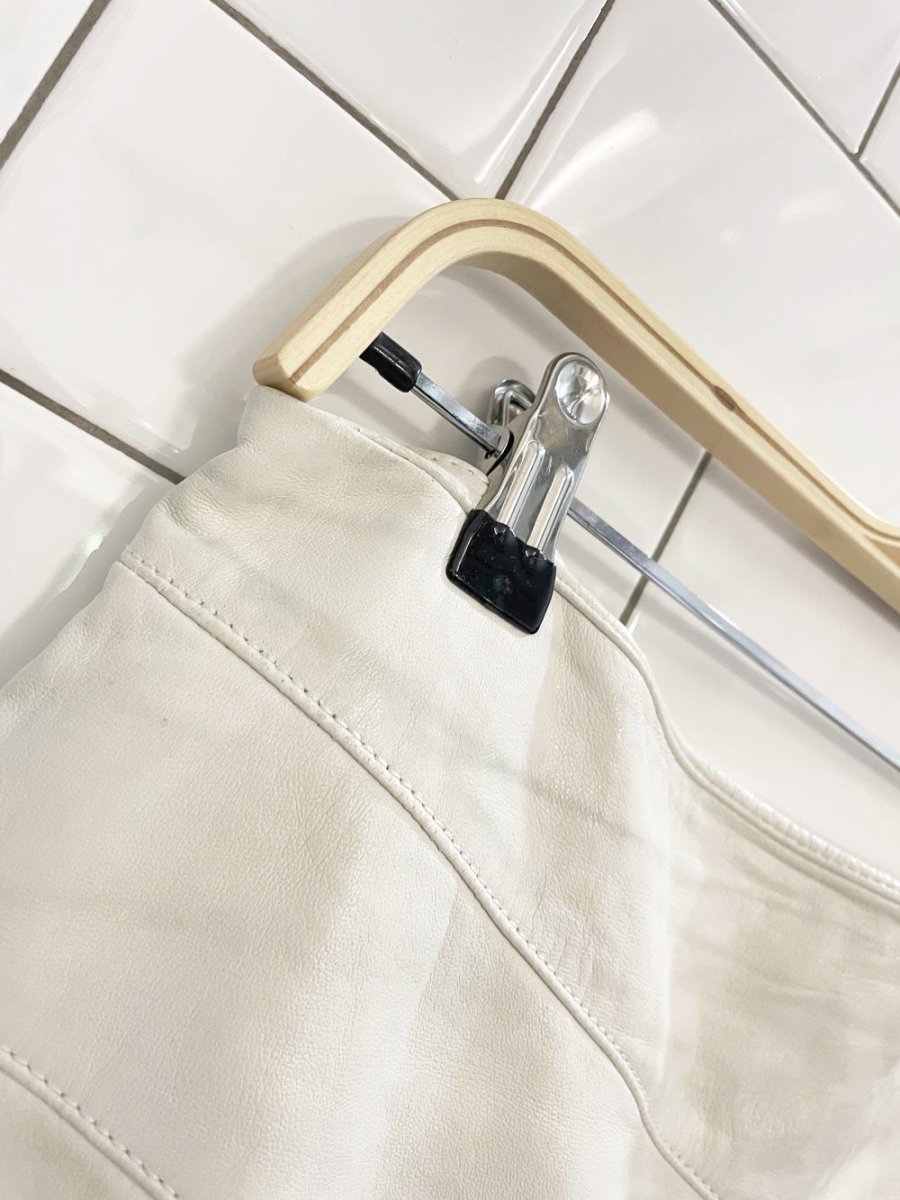 vintage 00s danier butter leather tulip hem knee - length skirt | italian leather - good market thrift store