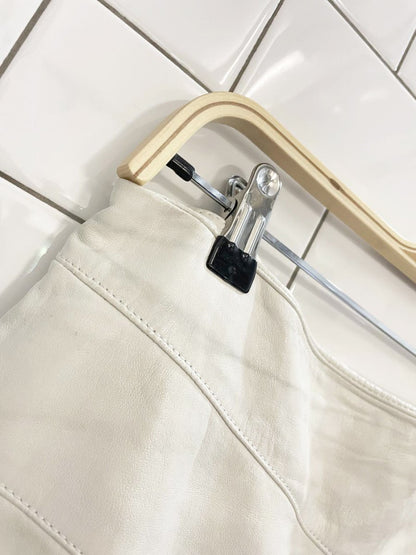 vintage 00s danier butter leather tulip hem knee - length skirt | italian leather - good market thrift store