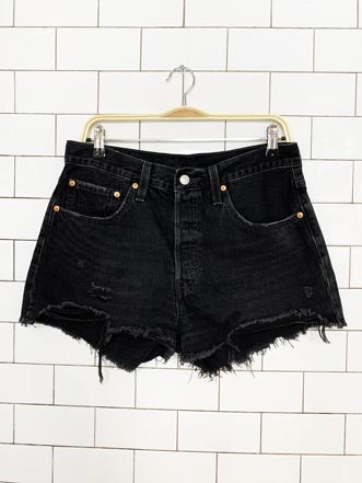 levi's 501 cut off distressed denim shorts