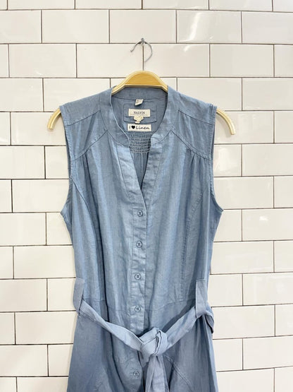 malvin linen - ramie belted shirt dress - good market thrift store