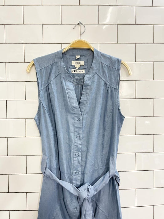malvin linen - ramie belted shirt dress - good market thrift store