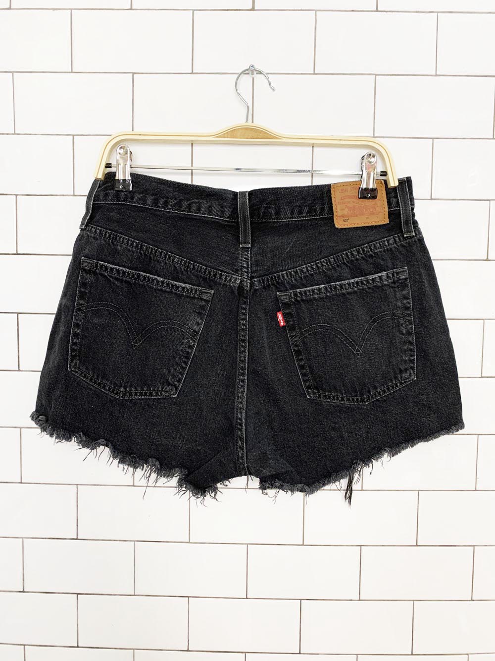 levi's 501 cut off distressed denim shorts