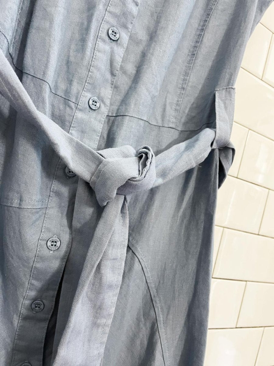 malvin linen - ramie belted shirt dress - good market thrift store