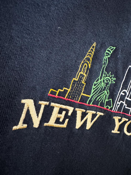 vintage 00s new york embroidered city spell out sweatshirt