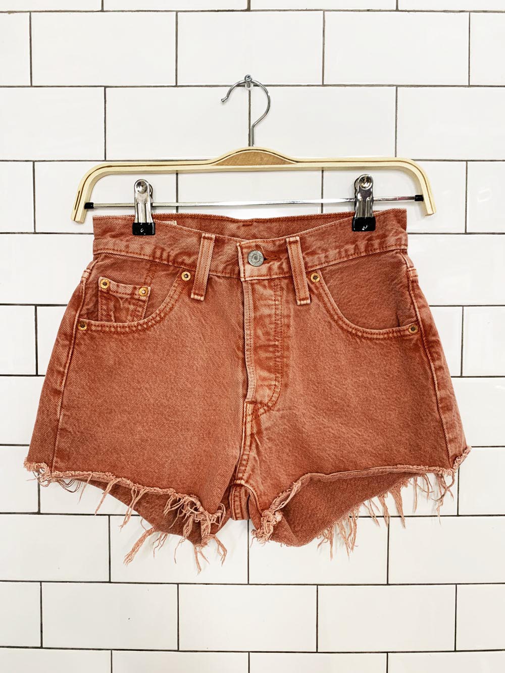 levi's 501 cut off distressed denim shorts