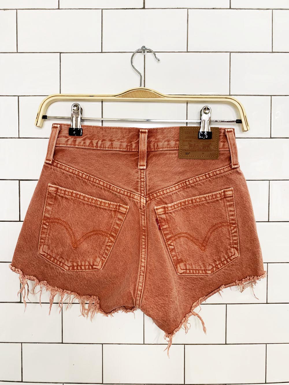 levi's 501 cut off distressed denim shorts