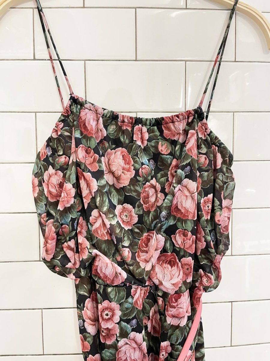 vintage rose chiffon midi dress + top set - good market thrift store