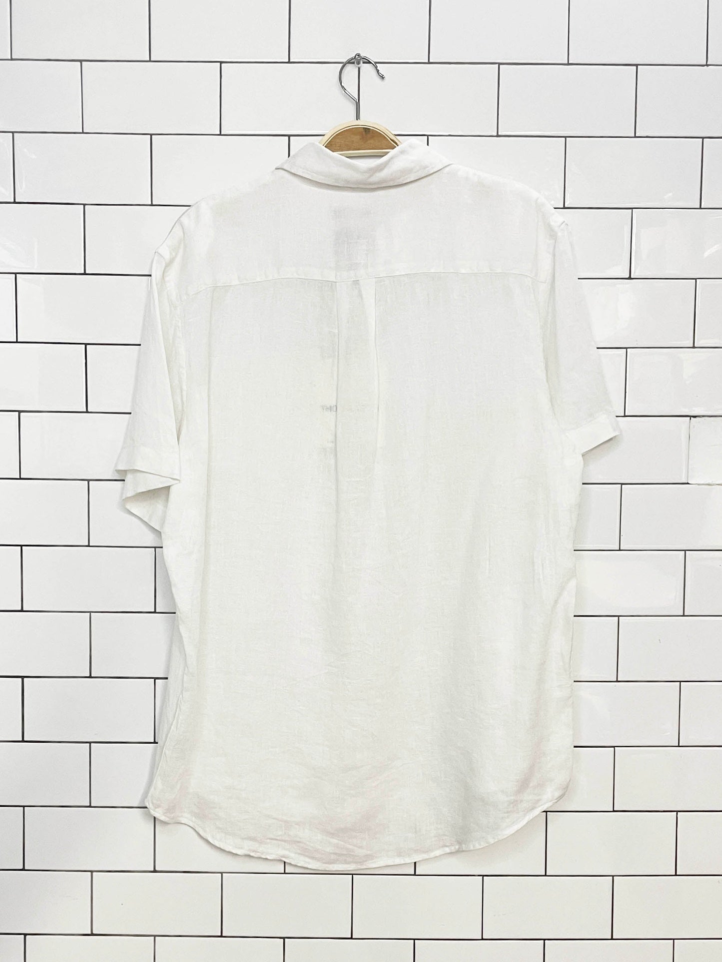 nwt thom aaron 100% linen full button shirt | european grown flax