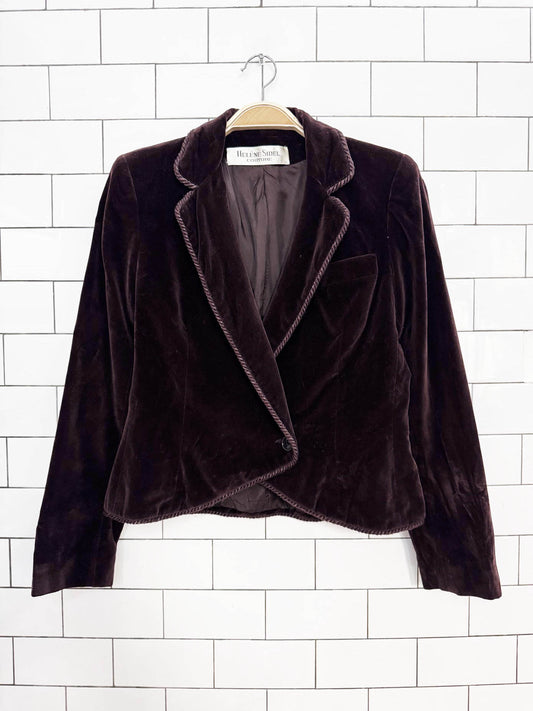 vintage 90s heléne sidel couture rope trim velvet riding jacket | blazer