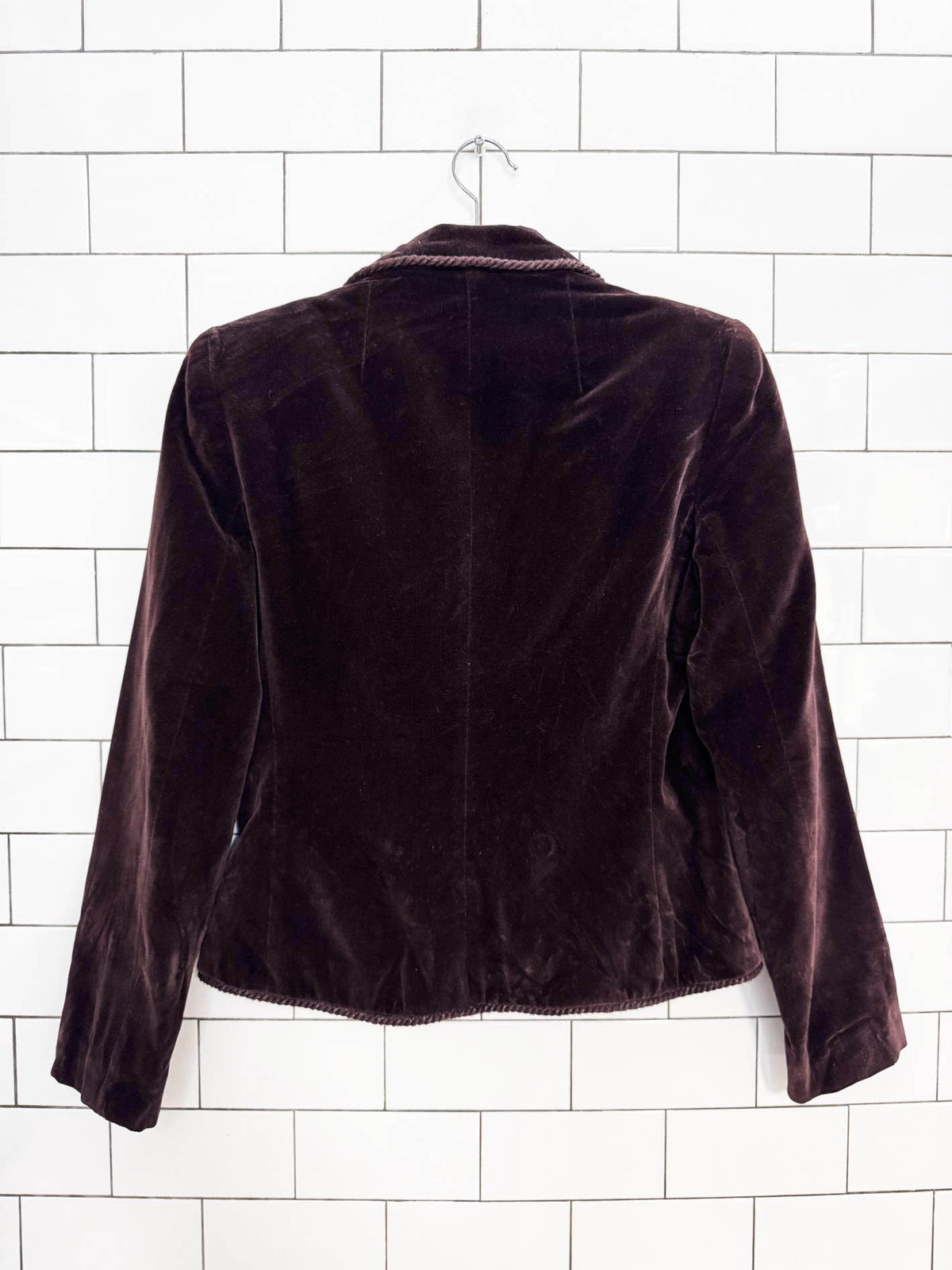 vintage 90s heléne sidel couture rope trim velvet riding jacket | blazer