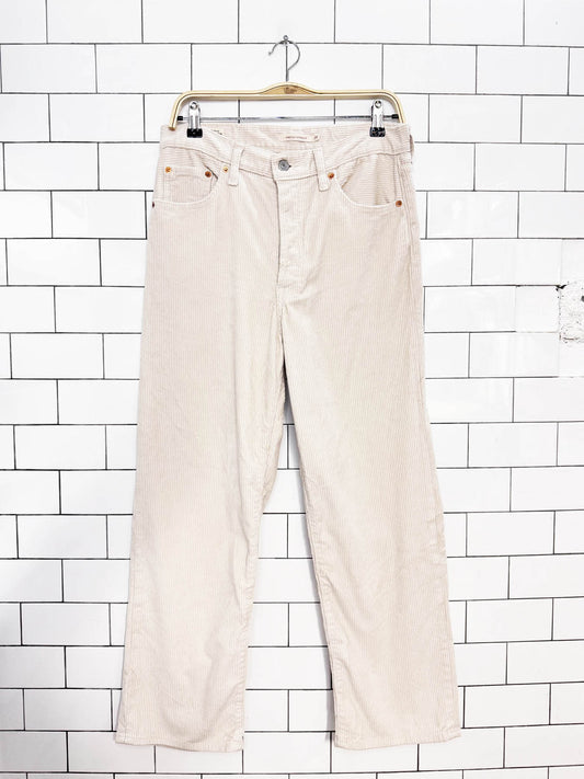 levi's ribcage straight chunky cord pants | white tab