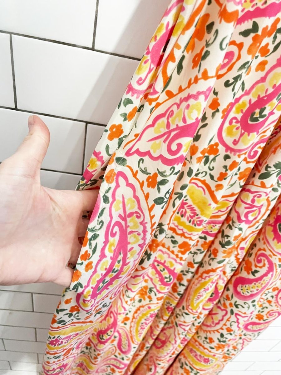 gold & silver paris floral paisley maxi dress - good market thrift store