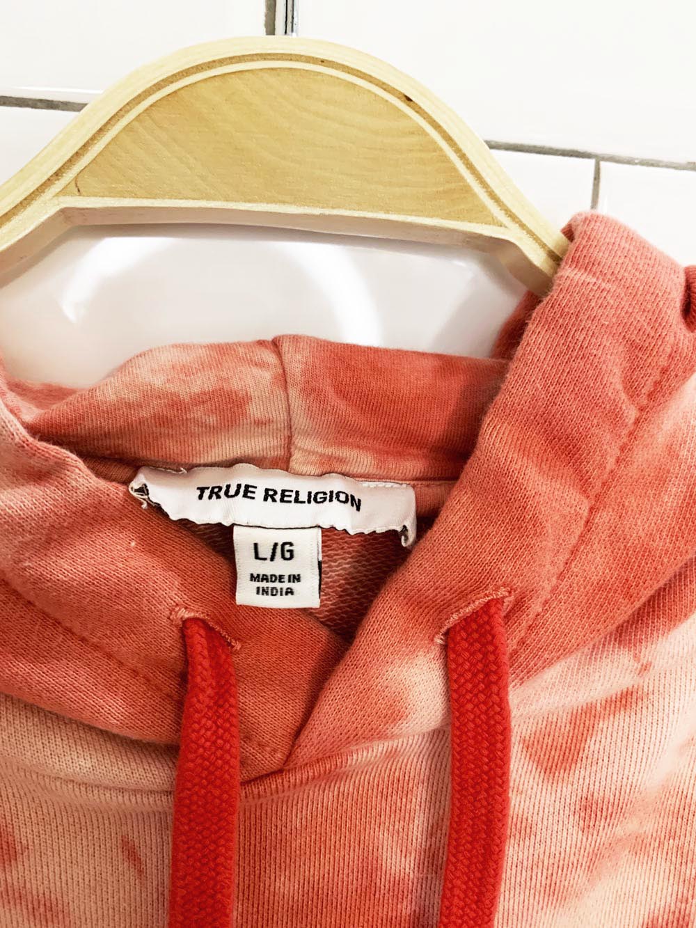 true religion tie dye oversized raw hem hoodie