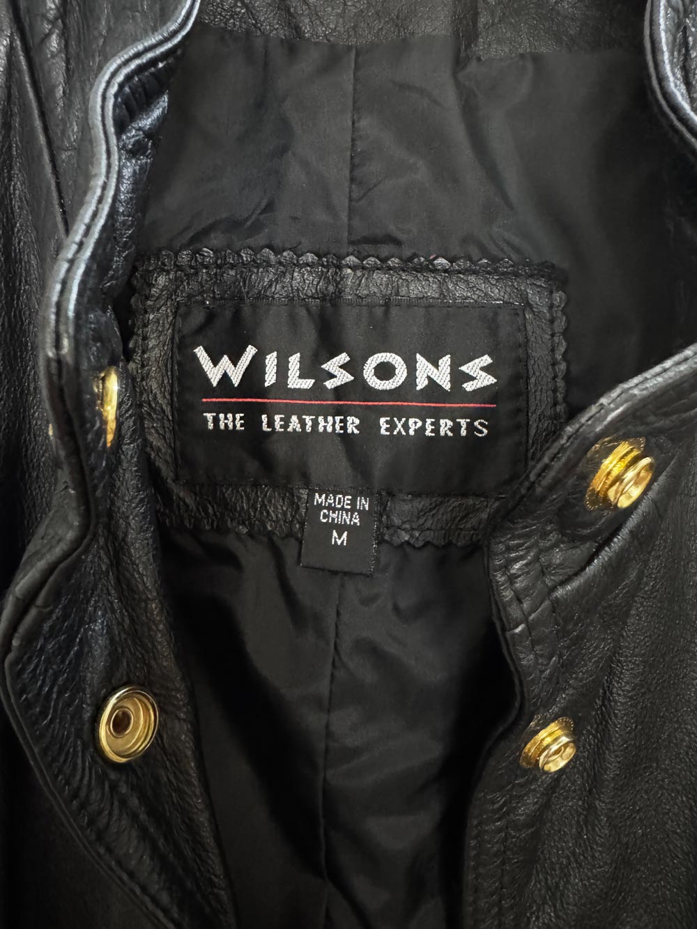 vintage 90s wilsons leather gold snap button fitted vest top
