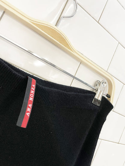 ana nonza wool - blend holey hem maxi skirt - good market thrift store