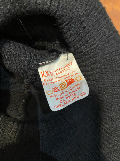 vintage black knit beret