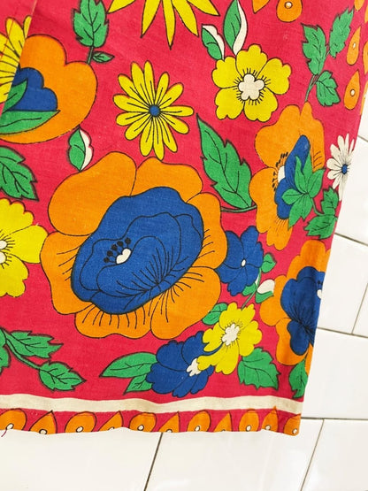 vintage 60s floral sleeveless shirt - good market thrift store